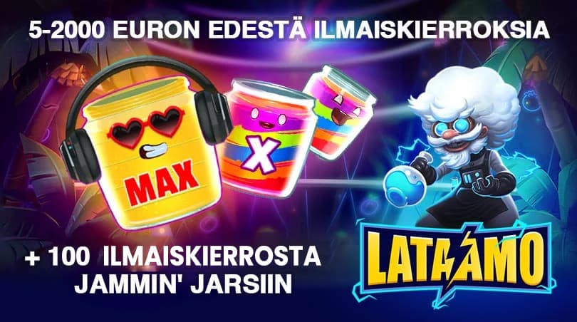 Lataamo 100 ilmaiskierrosta Jammin Jarsiin