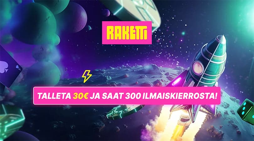 Raketti Casino tervetuliaistarjous