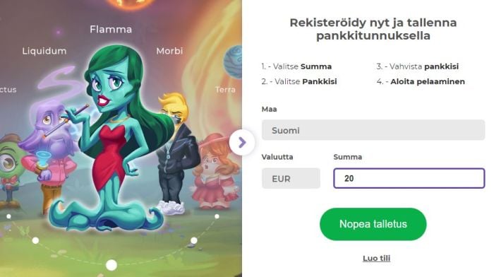 AlfCasino nopea talletus Entercashilla ilman tiliä