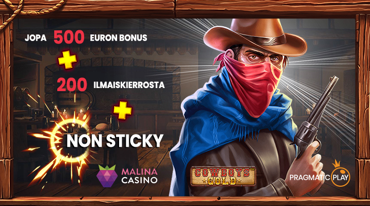 Malina Casino non sticky bonus ja ilmaiskierrokset