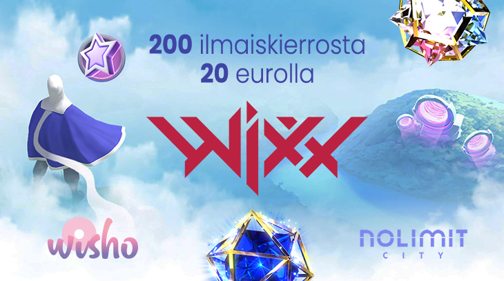 Wisho 200 ilmaiskierrosta 20 euron ensitalletuksella