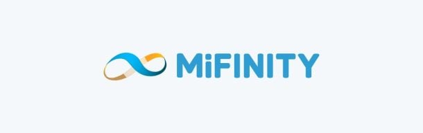 MiFinity logo on sinikeltainen ja vie Mifinity-kasinoiden maailmaan. Katso Mifinity-kasinot kokemuksia täältä!