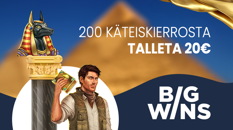 Big Winsiltä saa 200 käteiskierrosta 20 euron ensitalletuksella