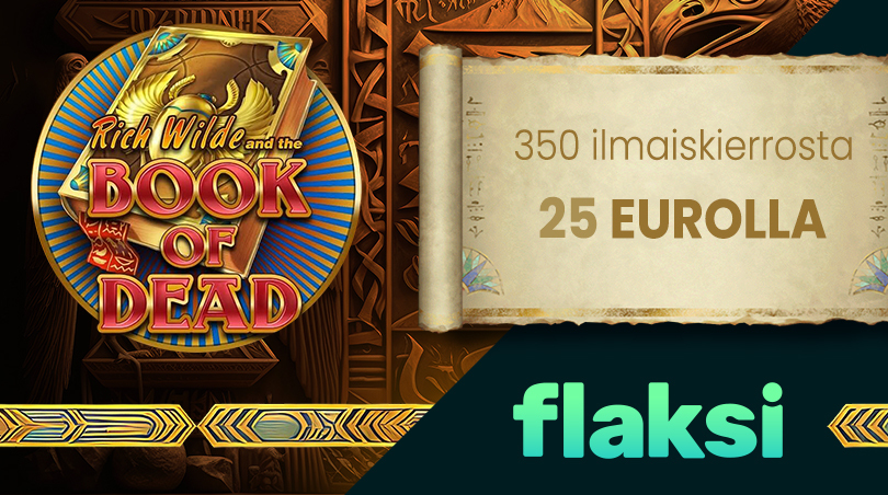 Flaksi Casinolta 350 ilmaiskierrosta ensitalletuksella