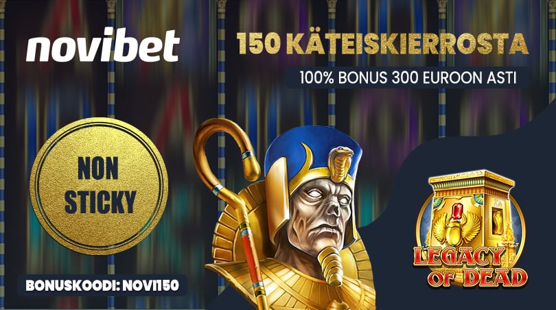 Novibet Casinon eksklusiivinen tarjous: käteiskierroksia ja non sticky bonus