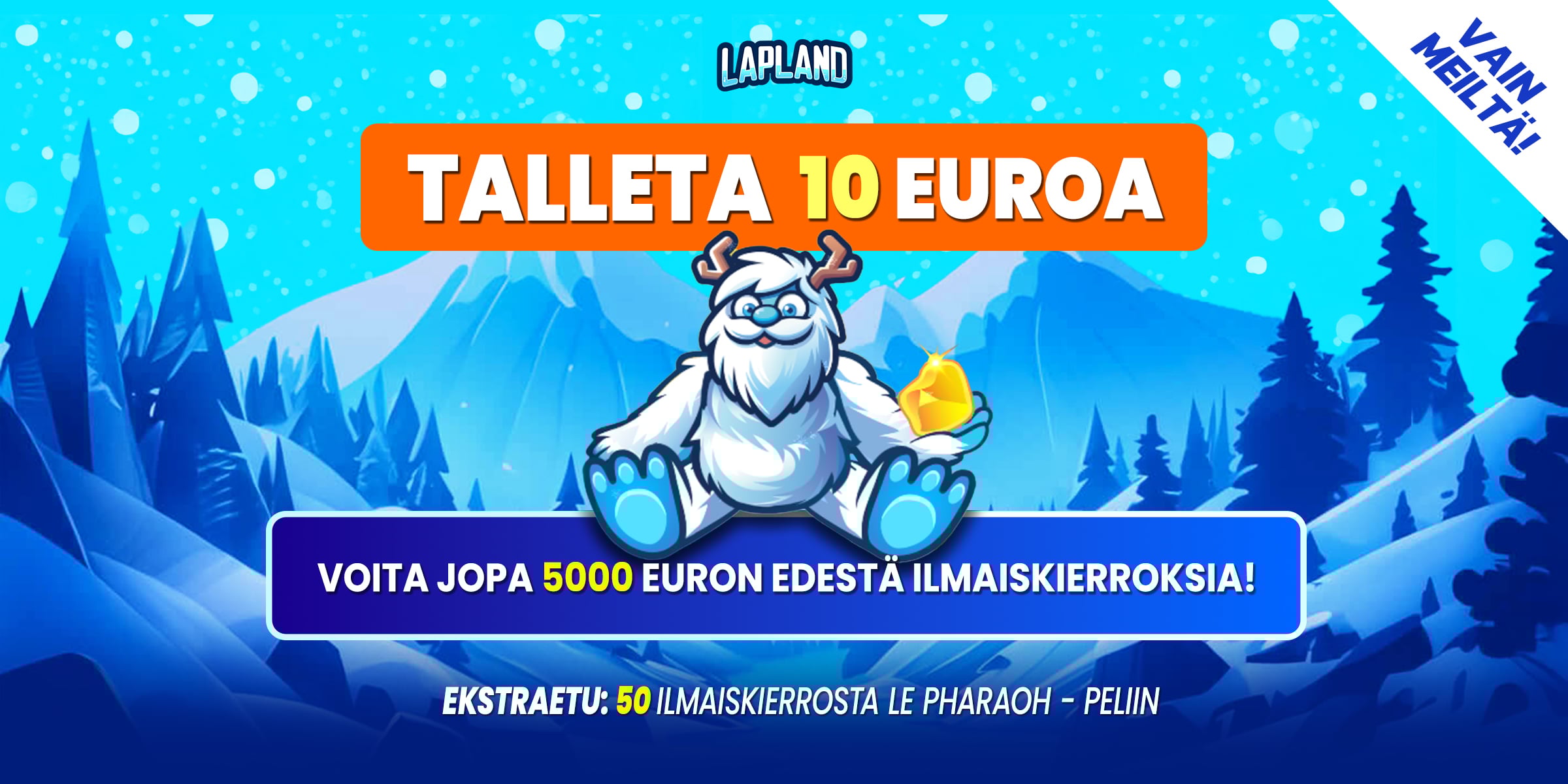 Lapland Casinon etusivu ja kirjautumisnäkymä näytöllä